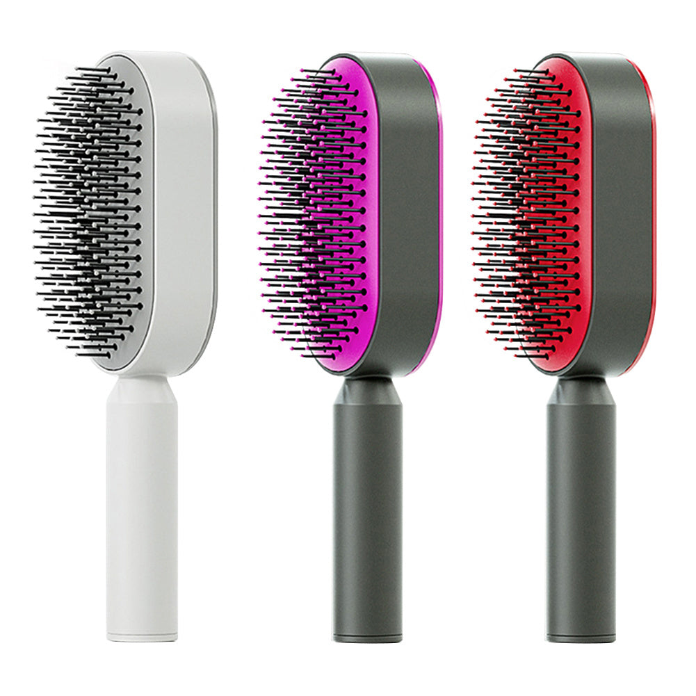 Self Cleaning Scalp Massage Hair Brush with One-Click Hair Removal – Anti-Static & Air Cushion Design - SmartPlaceShop
