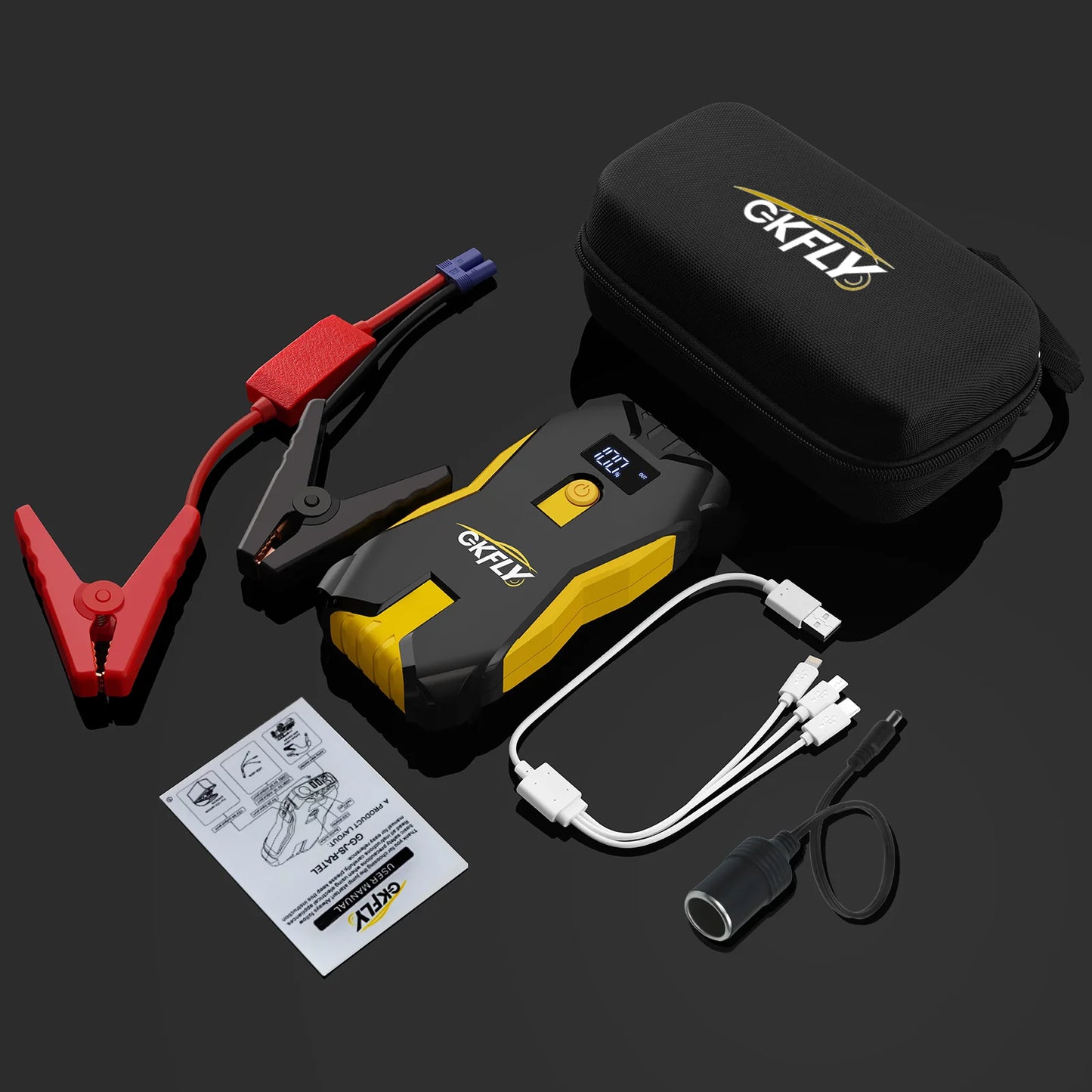 🚗 GKFLY Portable Car Jump Starter – 12000mAh & 18000mAh Power Bank, 1200A–2000A Emergency Battery Booster - SmartPlaceShop