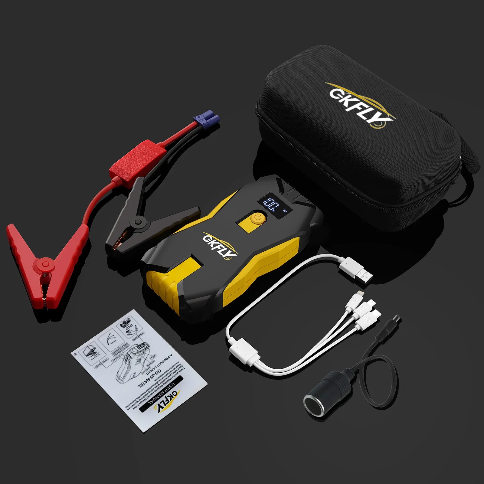 🚗 GKFLY Portable Car Jump Starter – 12000mAh & 18000mAh Power Bank, 1200A–2000A Emergency Battery Booster - SmartPlaceShop