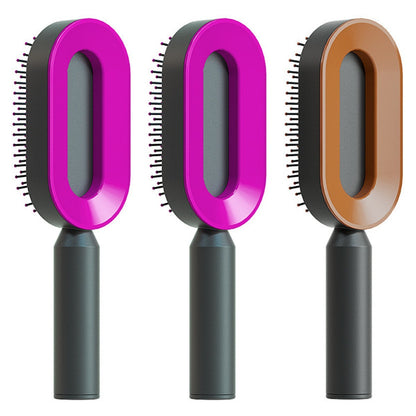 Self Cleaning Scalp Massage Hair Brush with One-Click Hair Removal – Anti-Static & Air Cushion Design - SmartPlaceShop