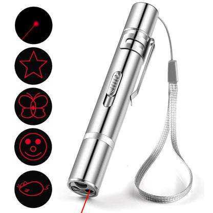 USB Rechargeable Laser Pointer Cat Toy – 5 Modes Red Dot Interactive Pet Training Stick for Cats & Dogs - SmartPlaceShop