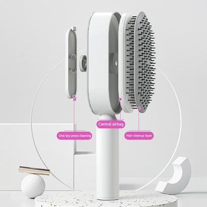 Self Cleaning Scalp Massage Hair Brush with One-Click Hair Removal – Anti-Static & Air Cushion Design - SmartPlaceShop
