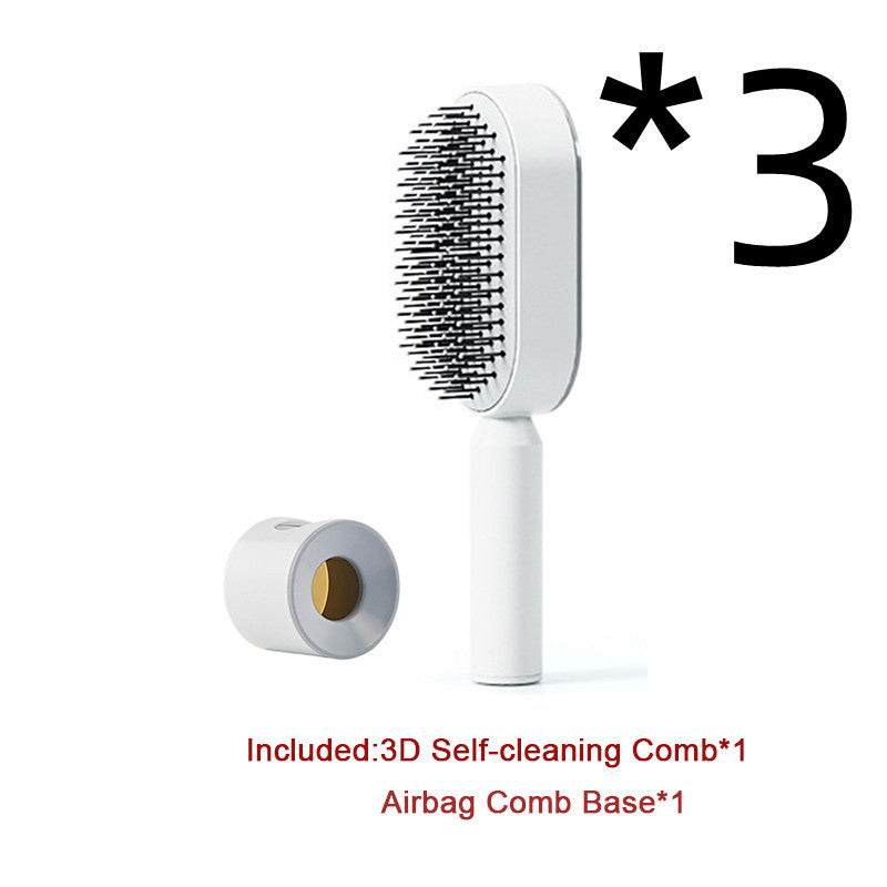Self Cleaning Scalp Massage Hair Brush with One-Click Hair Removal – Anti-Static & Air Cushion Design - SmartPlaceShop