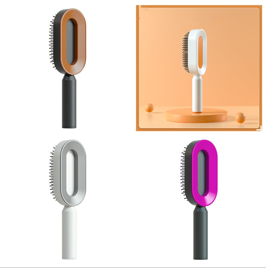 Self Cleaning Scalp Massage Hair Brush with One-Click Hair Removal – Anti-Static & Air Cushion Design - SmartPlaceShop