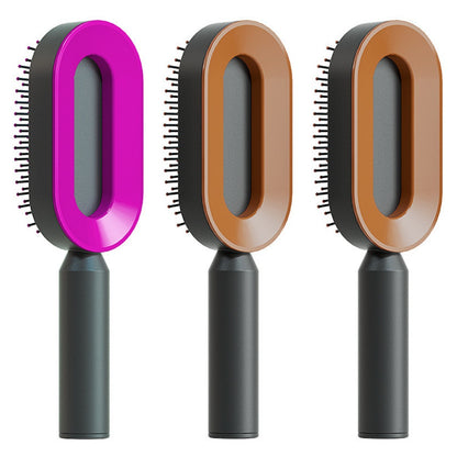 Self Cleaning Scalp Massage Hair Brush with One-Click Hair Removal – Anti-Static & Air Cushion Design - SmartPlaceShop