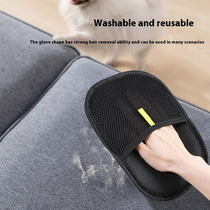 Dual-Sided Pet Hair Remover Glove for Dogs, Cats & Rabbits – Deshedding, Grooming & Massage Mitt (Black) - SmartPlaceShop