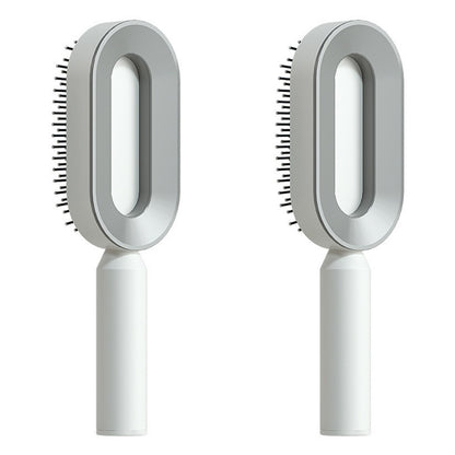 Self Cleaning Scalp Massage Hair Brush with One-Click Hair Removal – Anti-Static & Air Cushion Design - SmartPlaceShop