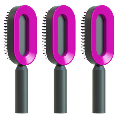 Self Cleaning Scalp Massage Hair Brush with One-Click Hair Removal – Anti-Static & Air Cushion Design - SmartPlaceShop