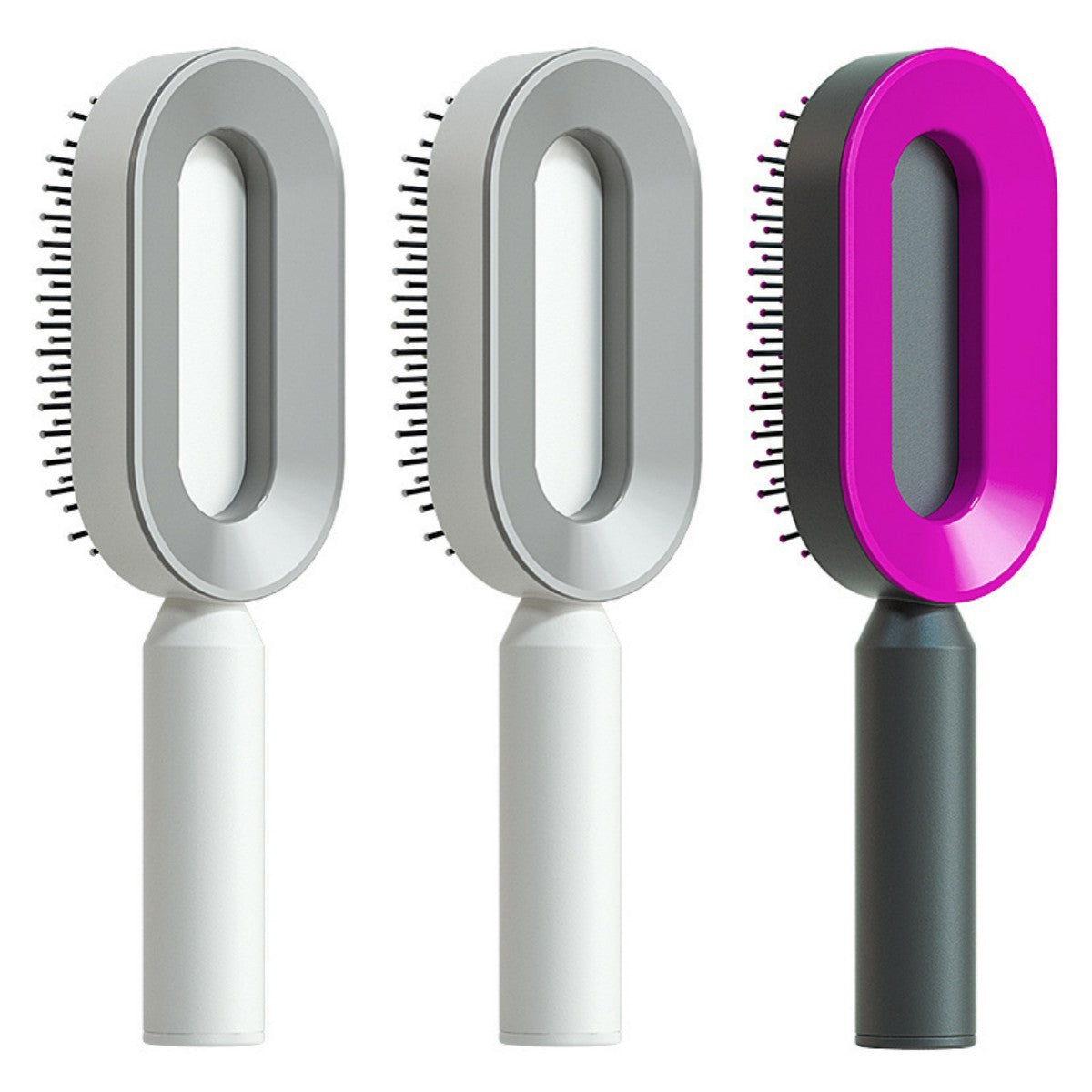 Self Cleaning Scalp Massage Hair Brush with One-Click Hair Removal – Anti-Static & Air Cushion Design - SmartPlaceShop