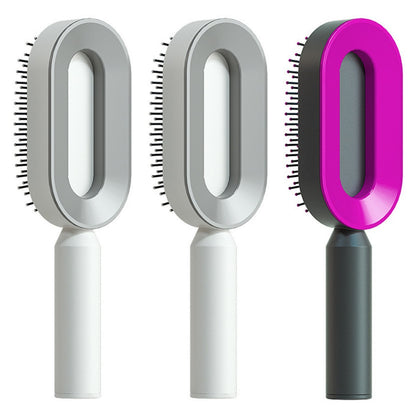 Self Cleaning Scalp Massage Hair Brush with One-Click Hair Removal – Anti-Static & Air Cushion Design - SmartPlaceShop