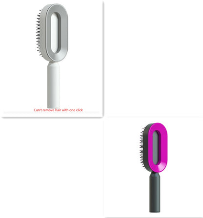 Self Cleaning Scalp Massage Hair Brush with One-Click Hair Removal – Anti-Static & Air Cushion Design - SmartPlaceShop